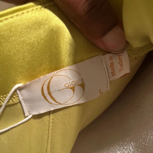 Gigiis Women's L Jasmine Bodyshaper Corset Dress Yellow Satin Party Midi New - Picture 6 of 11